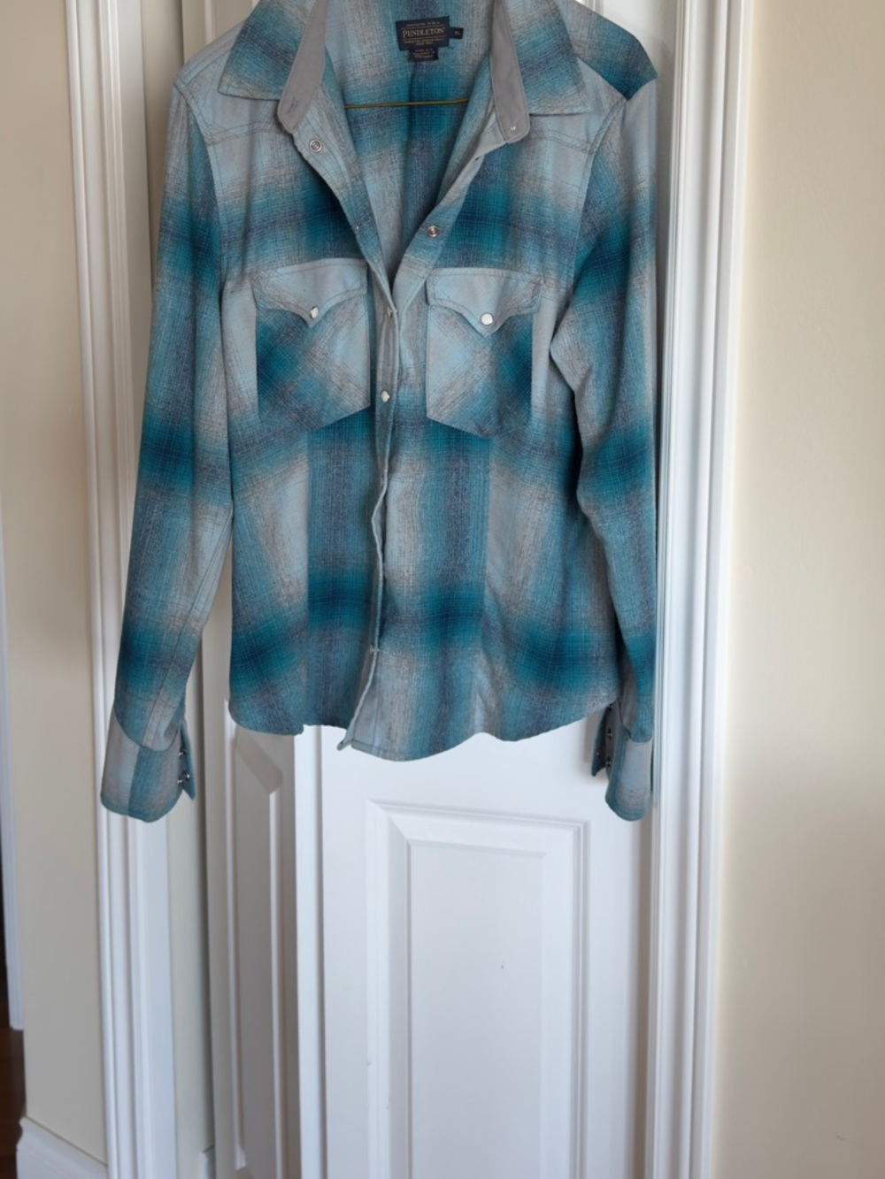 Pendleton Turquoise Blue Wool-Blend Labeled Shirt